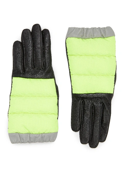 Aristide Colourblock Puffer Panel Leather Gloves