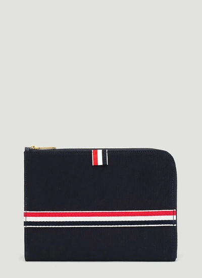Thom Browne Small Gusset Pouch In Blue