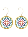 AREA CROCHET-EFFECT GOLD-TONE CRYSTAL EARRINGS