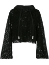 HACULLA CROPPED LACE SEE THROUGH HOODIE
