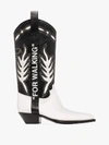 OFF-WHITE OFF-WHITE WHITE AND BLACK 'FOR WALKING' LEATHER COWBOY BOOTS,OMIA137F19D68035100114144022