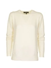 LORO PIANA GIROCOLLO BABY CASHMERE WHITE SWEATER,11098895