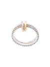 SPINELLI KILCOLLIN 18KT ROSE AND YELLOW GOLD, STERLING SILVER TWO LINKED MARIGOLD DIAMOND RING