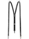 Gucci Leather Suspenders With Spikes In Black