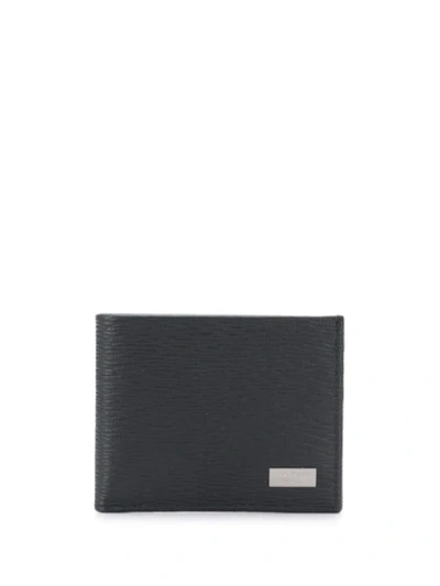 Ferragamo Logo Plaque Wallet In Black