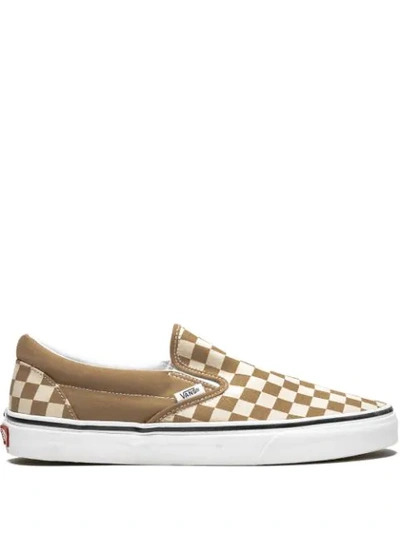 Vans Opening Ceremony Checkerboard Classic Slip-on Trainer In Tiger's Eye/white