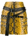 Ben Taverniti Unravel Project Yellow Python Leather Skirt In Yellow