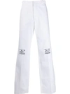 RAF SIMONS EMBROIDERED STRAIGHT-LEG TROUSERS