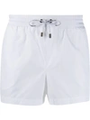 Dolce & Gabbana White Short Swimming Shorts With Logoed Ribbon In White