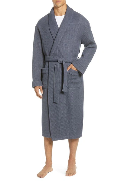 Majestic Weathered Honeycomb Dressing Gown In Capri