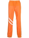 God's Masterful Children Geometric Panelled Track Pants In Orange