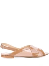 ALBERTO FERMANI OPEN TOE SLINGBACK SANDALS