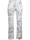 Off-white Sketch Print Straight-leg Trousers In White