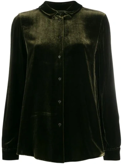 Aspesi Velvet-texture Shirt In Green