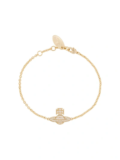 Vivienne Westwood Crystal-orb Chain Bracelet In Gold