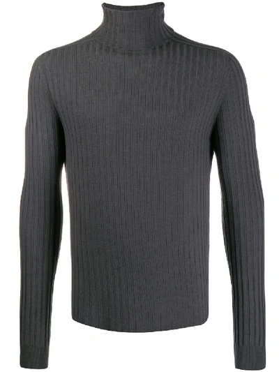 Transit Knitted Turtleneck Jumper In Charcoal