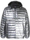 Mostly Heard Rarely Seen Quarter Zip Puffer Jacket In Silver