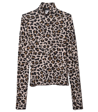 Andamane Beth Turtleneck In Camel In Leopard Print