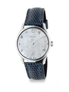GUCCI G-TIMELESS STAINLESS STEEL LEATHER LIZARD STRAP WATCH,0400011566053