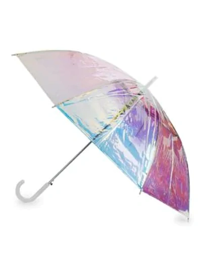 Shedrain Waterproof Iridescent Umbrella In White Multi