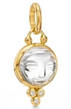 Temple St Clair 18k Yellow Gold Small Carved Crystal Moonface Pendant With Diamonds In Yellow Gold
