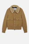 AMI ALEXANDRE MATTIUSSI SHEARLING-TRIMMED AVIATOR JACKET,H19OW01422413816811