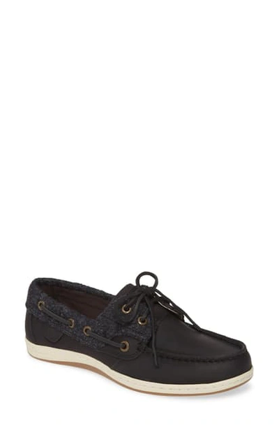 Sperry Top-sider Koifish Loafer In Black Leather/ Wool