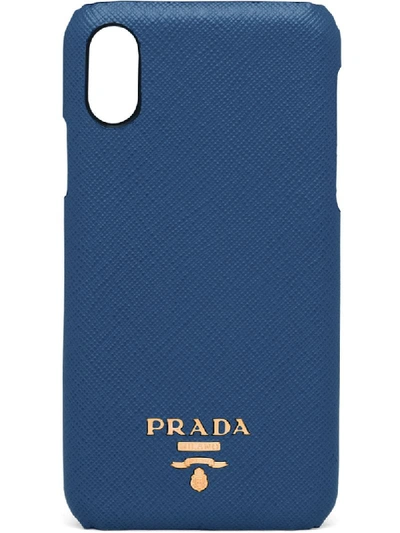 Prada Iphone X And Xs Case In Blue