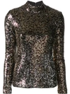 MILLY GLITTER FUNNEL-NECK TOP