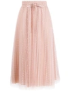 RED VALENTINO PLEATED TULLE SKIRT