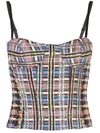 MILLY BUSTIER SPAGHETTI STRAP TOP