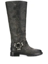 DIESEL TEXTURED KNEE HIGH BOOTS