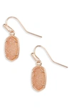 Kendra Scott Lee Small Drop Earrings In Rose Gold/ Sand Drusy