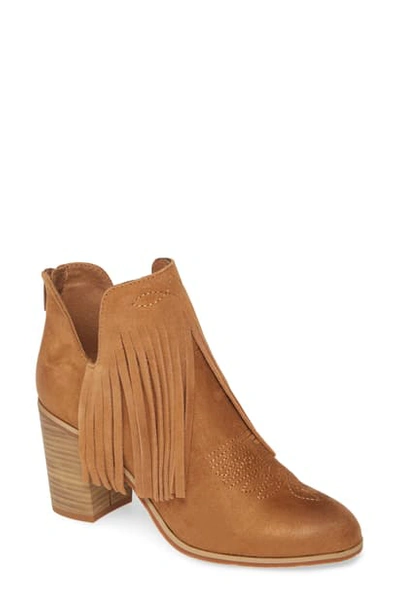 Ariat Jackson Fringe Bootie In Cognac Suede