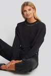 ABRAND A CROPPED OVERSIZED SWEATER BLACK