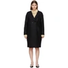 Harris Wharf London Boxy Double-breasted Coat In 199 Black