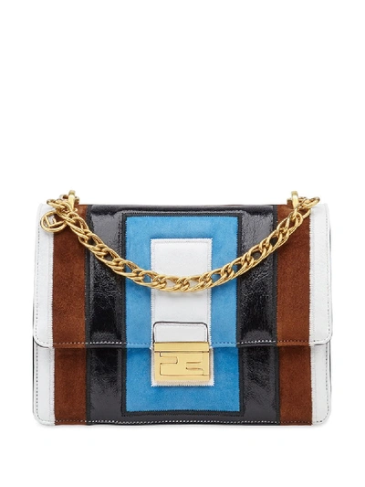 Fendi Kan U Leather Shoulder Bag In White