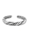 John Hardy 'lahar' Diamond Silver Medium Kick Cuff
