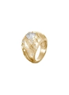 JOHN HARDY 'LAHAR' DIAMOND 18K GOLD DOME RING