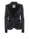 MOSCHINO VELVET DETAILED SATIN BLAZER