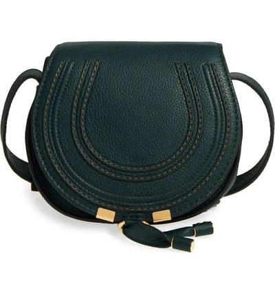 Chloé 'mini Marcie' Leather Crossbody Bag In Intense Green