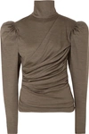 ISABEL MARANT DAVINA DRAPED WOOL TURTLENECK TOP