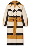 ULLA JOHNSON LAWSON DOUBLE-BREASTED STRIPED WOVEN COAT