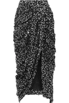 ISABEL MARANT CALLIANDRA DRAPED SEQUIN-EMBELLISHED GEORGETTE MIDI SKIRT