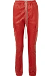 RICK OWENS LEATHER TRACK PANTS