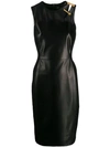 VERSACE SAFETY PIN FITTED SLEEVELESS DRESS