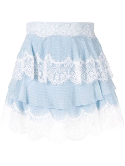 Alice Mccall Divine Sister Tiered Lace Skirt In Blue