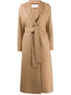 Harris Wharf London Belted Single-breasted Coat In Neutrals