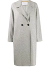 Harris Wharf London Double-breasted Fitted Coat In Grey