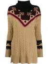 ETRO ROLLNECK CABLE KNIT SWEATER